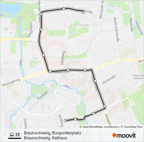 Автобус 2E: карта маршрута