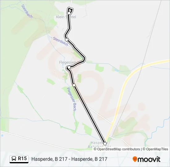 Автобус R15: карта маршрута