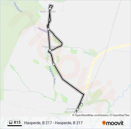Автобус R15: карта маршрута