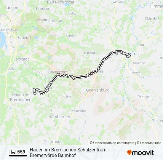 Автобус 559: карта маршрута