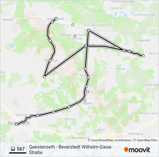 567 Bus Line Map