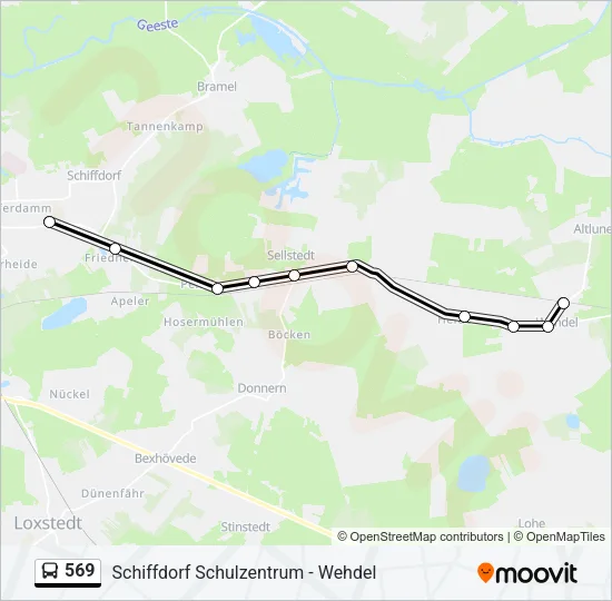 569 Bus Line Map