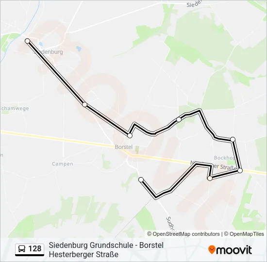 128 Bus Line Map