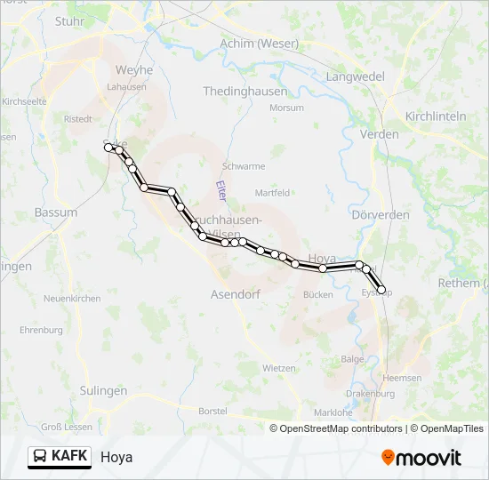 Автобус KAFK: карта маршрута