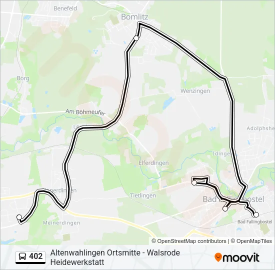 Автобус 402: карта маршрута