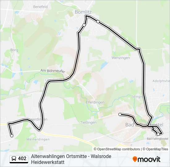 Автобус 402: карта маршрута