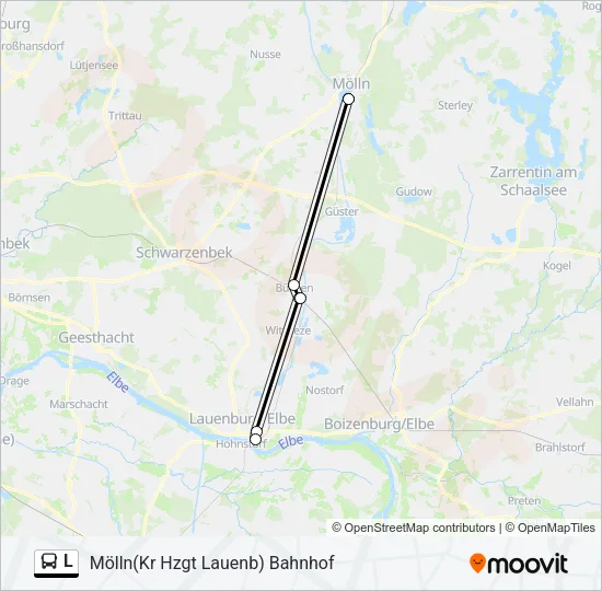 Автобус L: карта маршрута