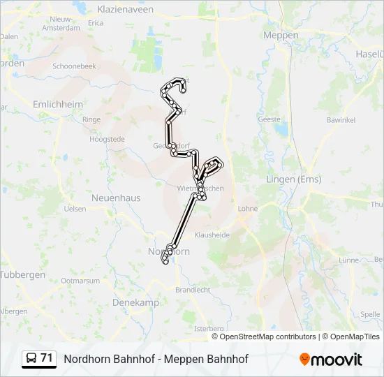 71 Bus Line Map