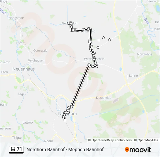 71 Bus Line Map