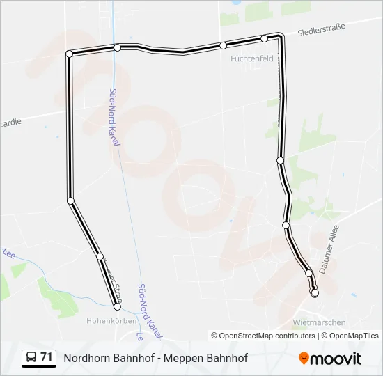 71 Bus Line Map