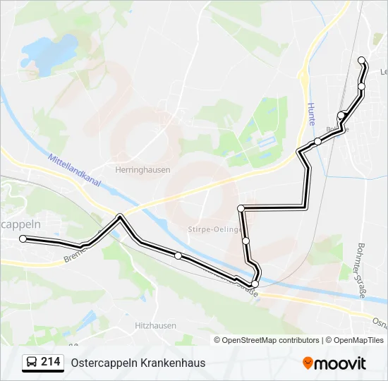 Автобус 214: карта маршрута