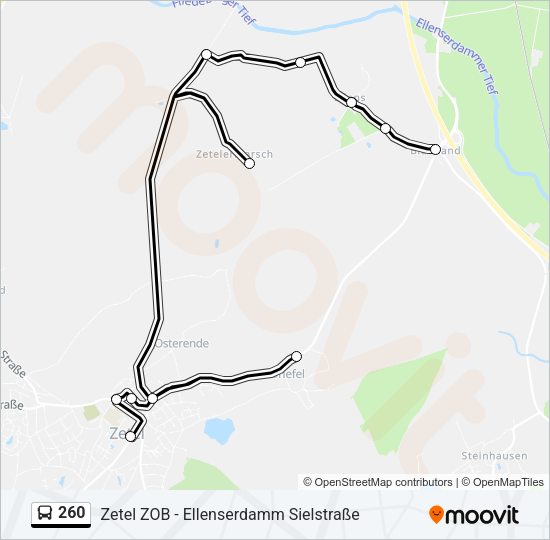 Buslinie 260 Karte