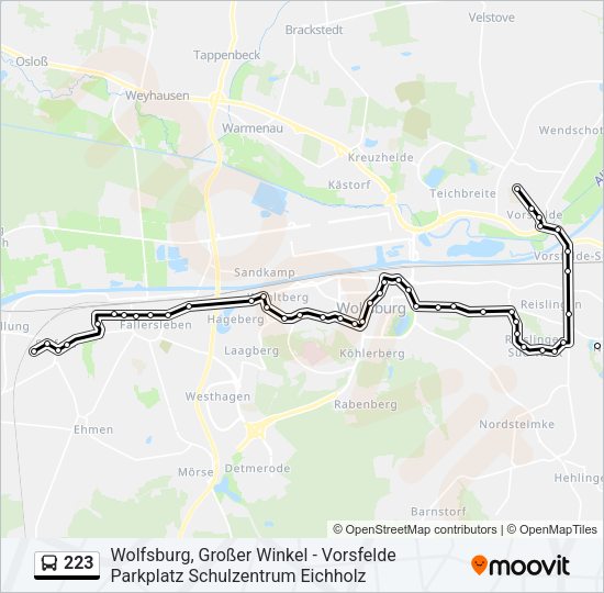Buslinie 223 Karte