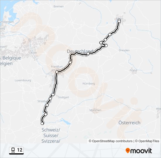 Bahnlinie 12 Karte