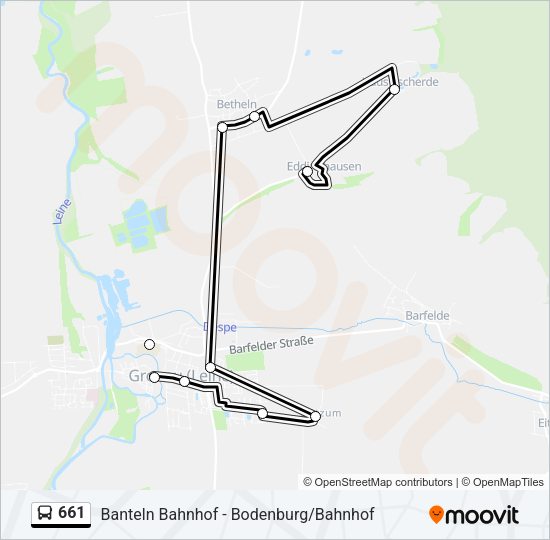 Buslinie 661 Karte