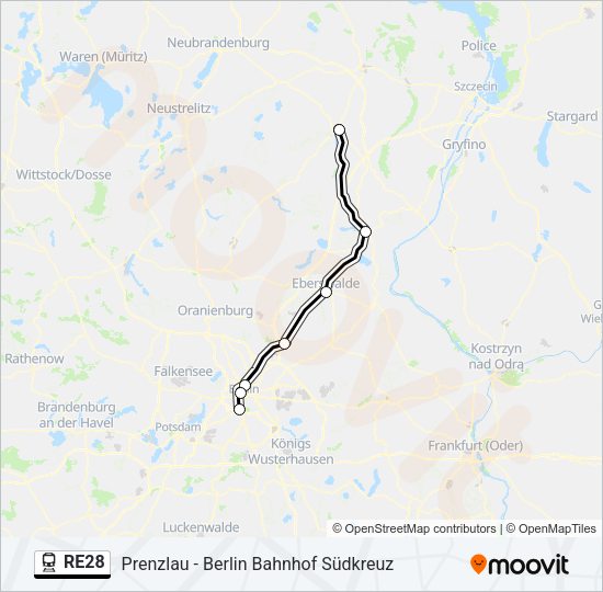 Bahnlinie RE28 Karte