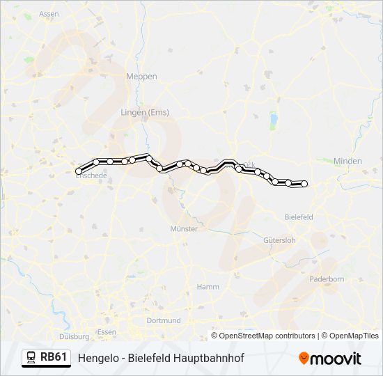 Bahnlinie RB61 Karte