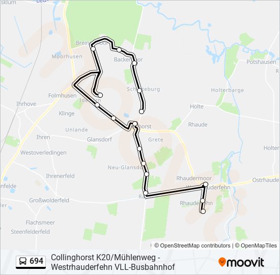 694 bus Line Map