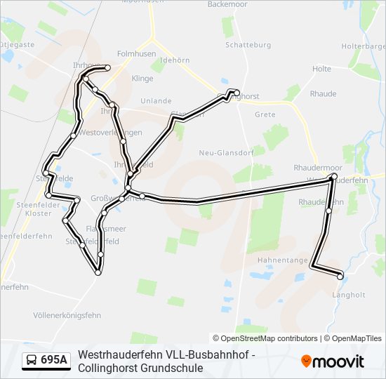 695A bus Line Map