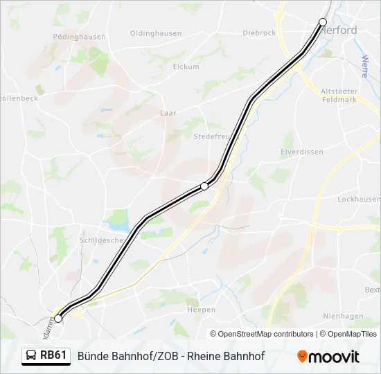 RB61 Bus Line Map