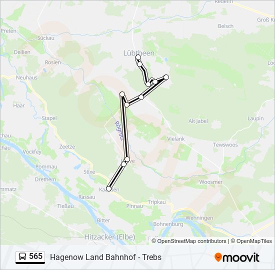 565 bus Line Map