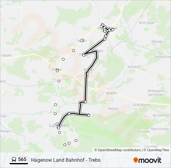 565 bus Line Map