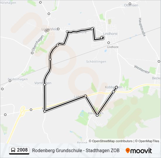 Buslinie 2008 Karte