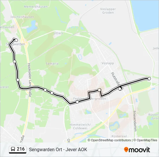 Автобус 216: карта маршрута