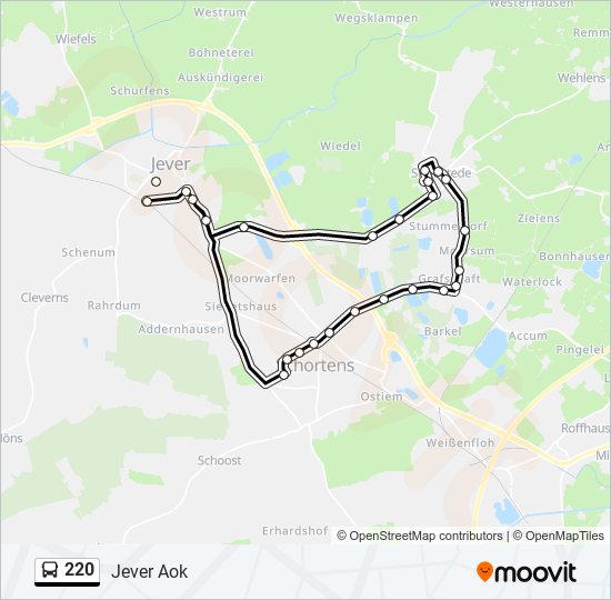 220 bus Line Map