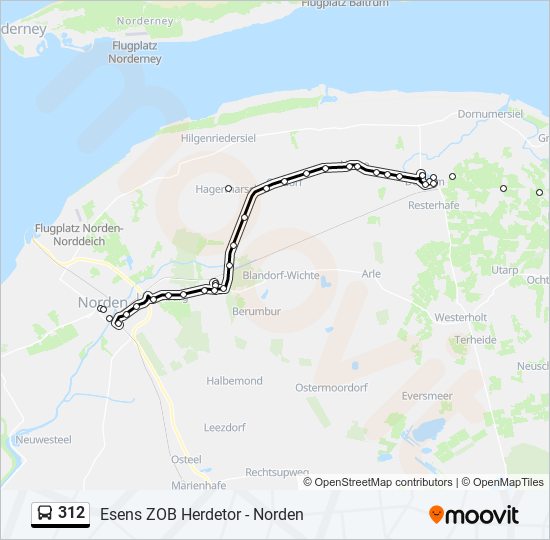 Автобус 312: карта маршрута