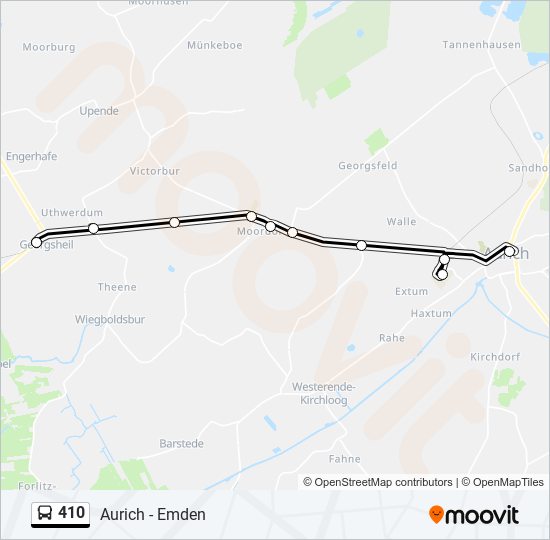 410 bus Line Map