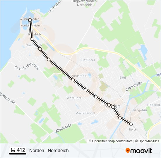 412 Route: Fahrpläne, Haltestellen & Karten - Norddeich Mole (Aktualisiert)
