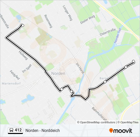 412 bus Line Map