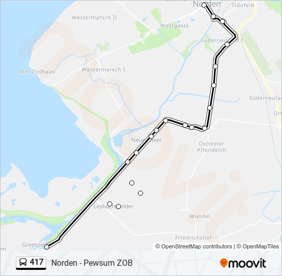 417 bus Line Map