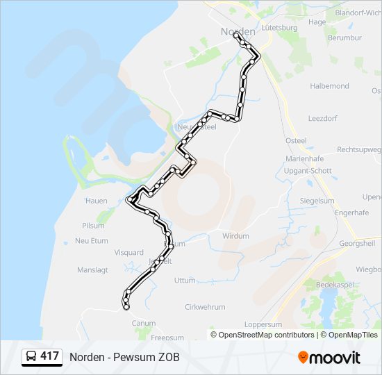 417 bus Line Map