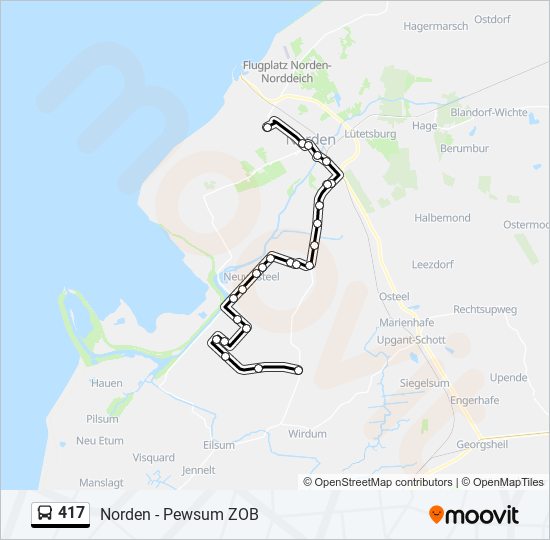 417 bus Line Map