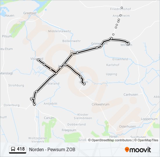 Buslinie 418 Karte