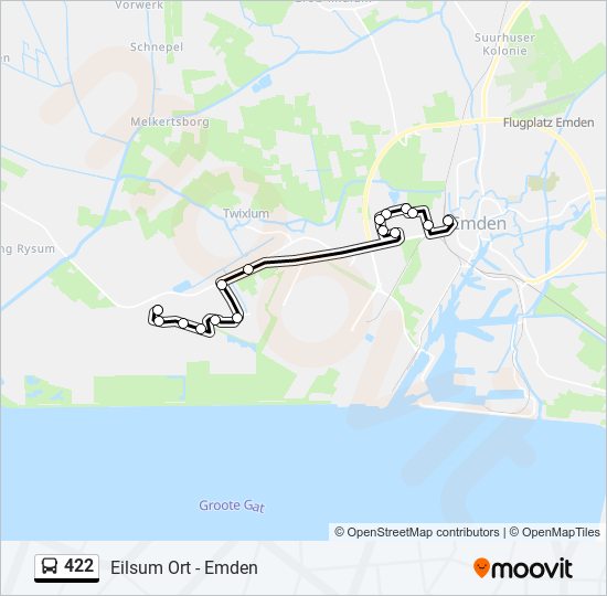 Buslinie 422 Karte