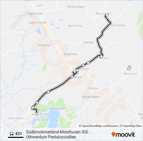 431 bus Line Map