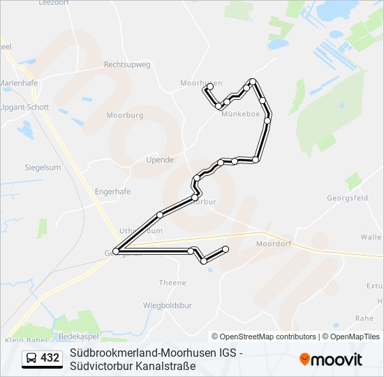 432 bus Line Map