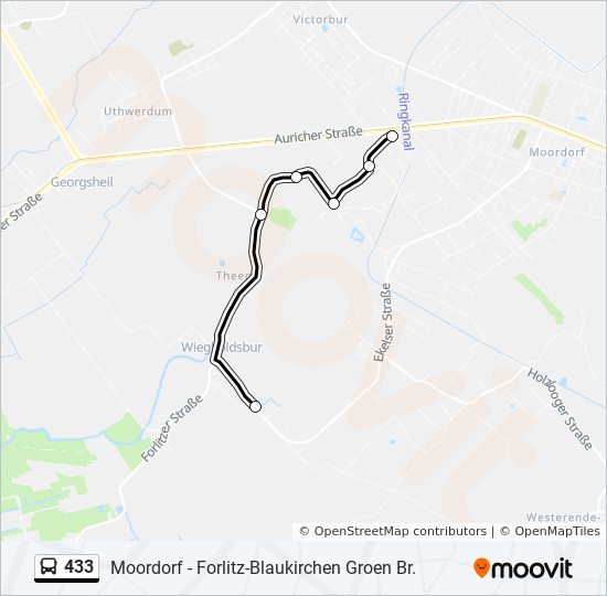 433 bus Line Map