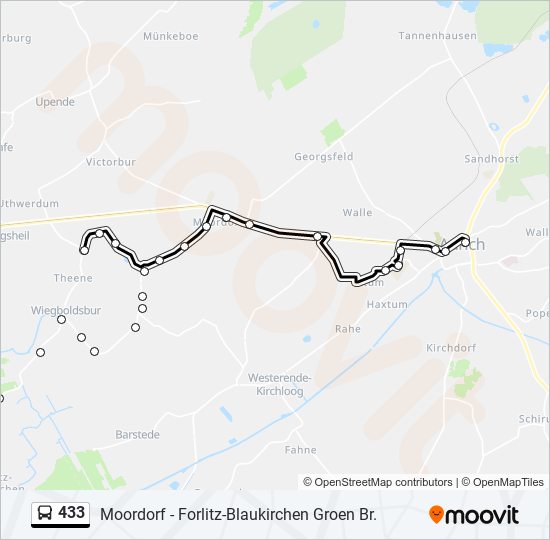 433 bus Line Map