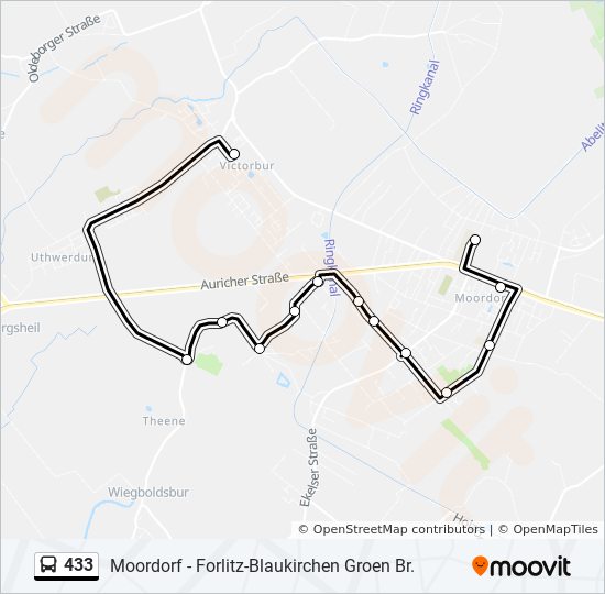 433 bus Line Map