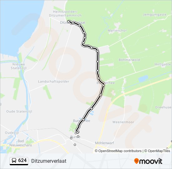 624 bus Line Map