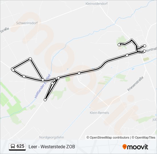 625 bus Line Map