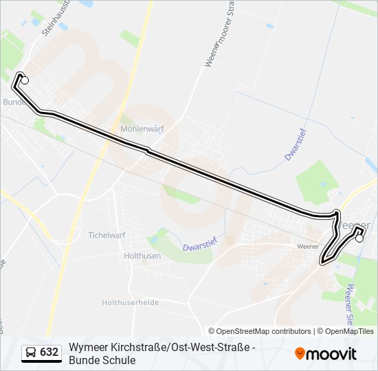 632 bus Line Map