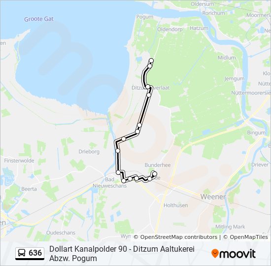 636 bus Line Map