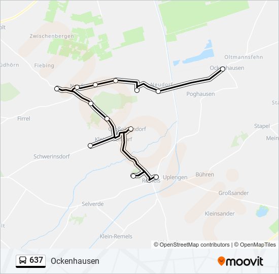 637 bus Line Map