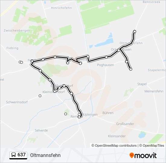 637 bus Line Map