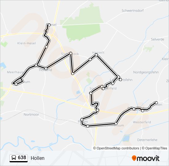 Buslinie 638 Karte